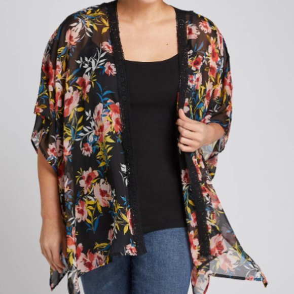 Lane Bryant Tops - Lane Bryant Plus Size Crochet Overpiece Kimono